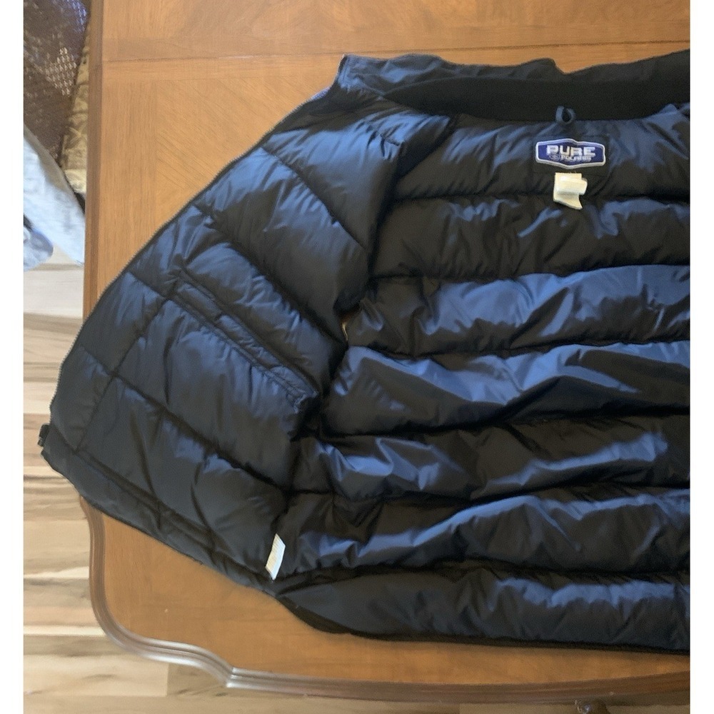 VTG PURE Polaris Puffy Vest Black Blue Duck Down Feathers Mens Size XL RARE - Picture 12 of 16